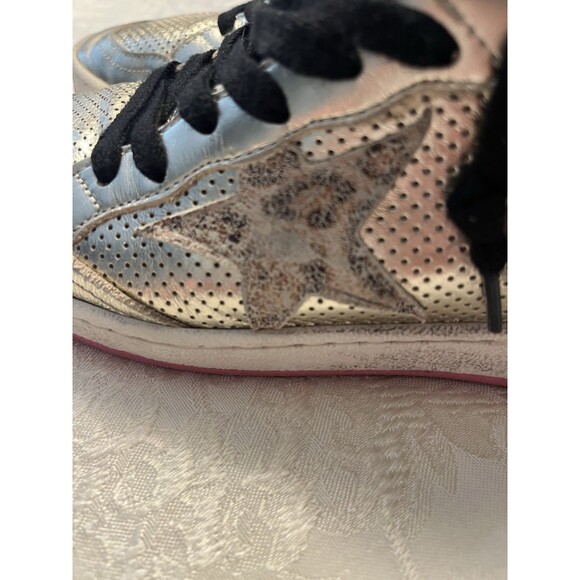 Golden Goose Gold Ballstars Leather Gold with Pink Trim  Size 37/7 - Picture 3 of 13